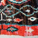 Vintage Multicoloured Hand Knotted Moroccan Berber Boucherouite Rug