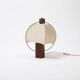 Table lamp in wood and canvas, Poland 1980s