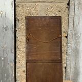 Miroir ancien en bois et stuc doré forme allongée moulure fine