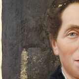 Pair of oils on canvas Portrait of a couple Édouard Créancier