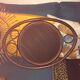 Oval rattan mirror in brown vintage, 72x49 cm
