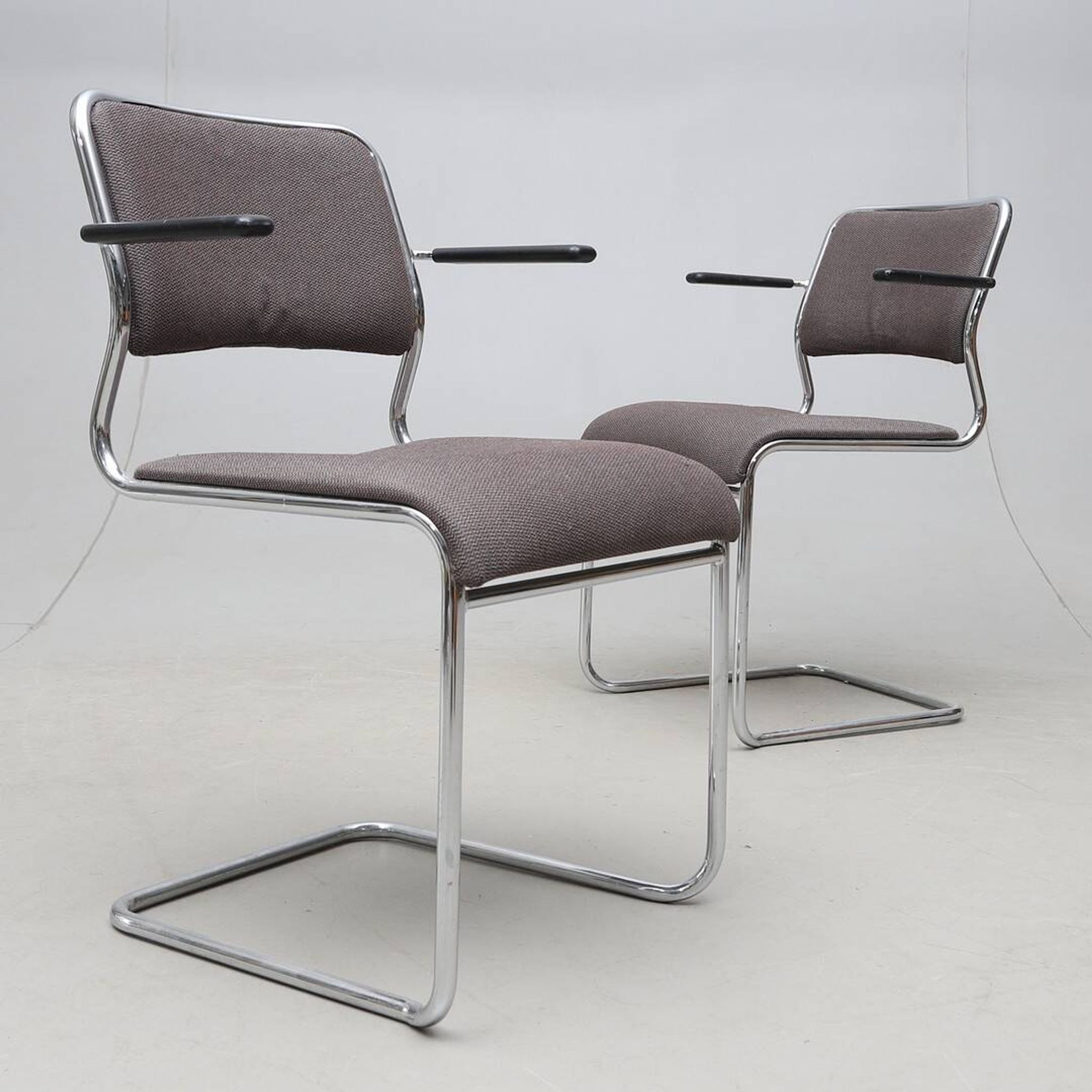 NKR Tranas — Steel Tube Chairs (Pair) — Swedish Modernist Seating — Second