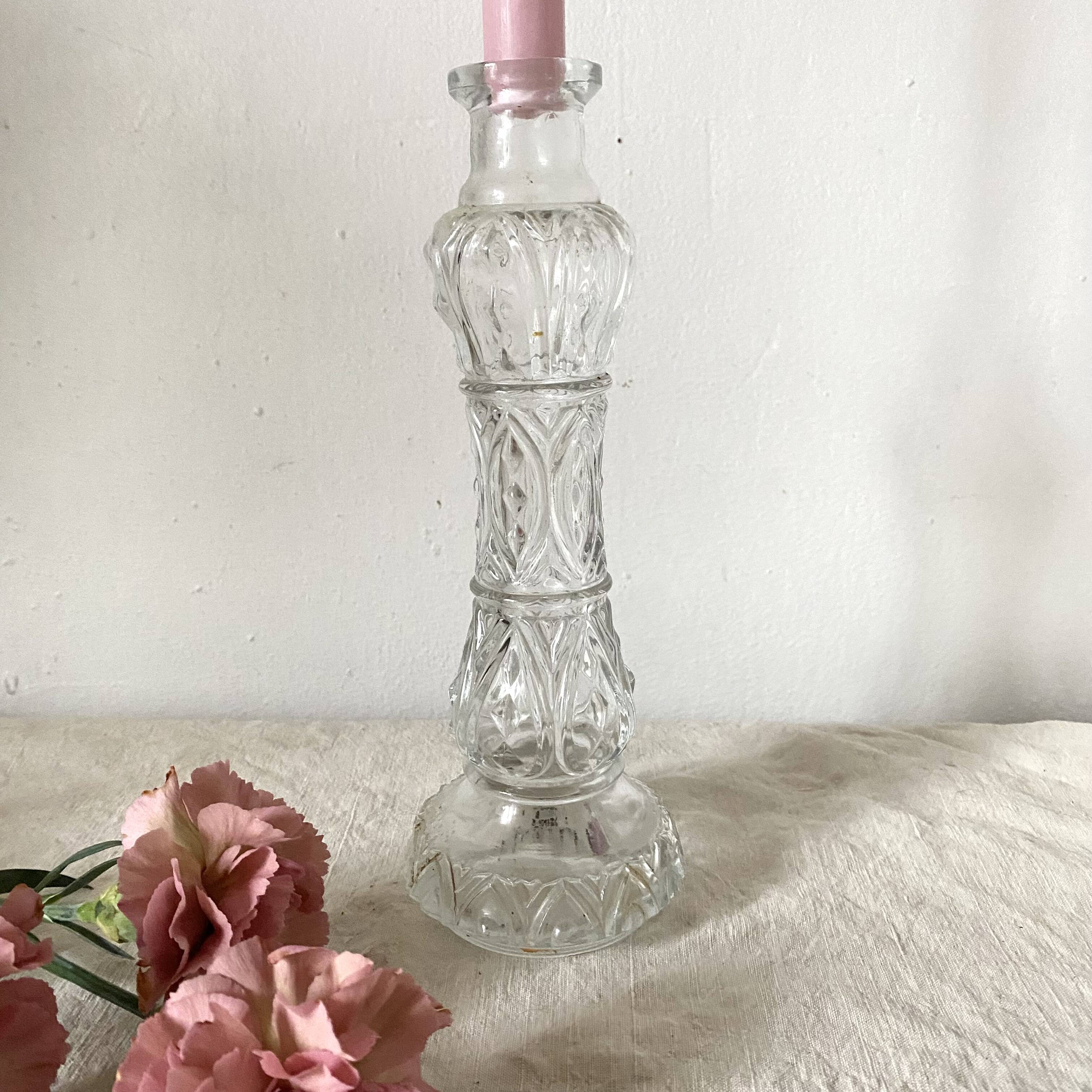 Vintage glass candle holder