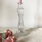 Bougeoir en verre vintage