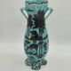 Art Deco turquoise vase with a deer design