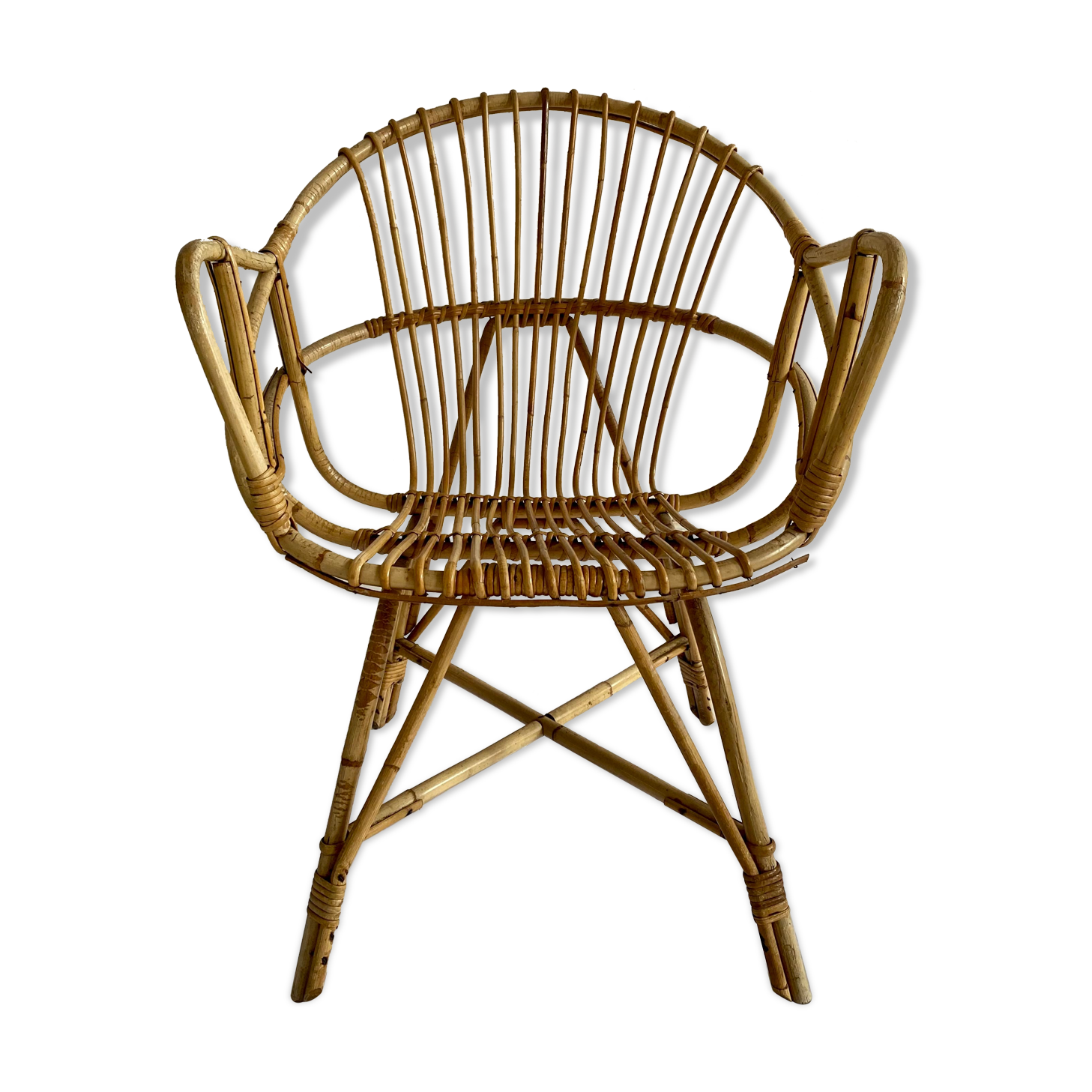 Adult-sized rattan chair
