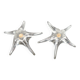 DAUM France pair of crystal candlesticks "Starfish" large model, 1960/1970