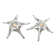 DAUM France pair of crystal candlesticks "Starfish" large model, 1960/1970