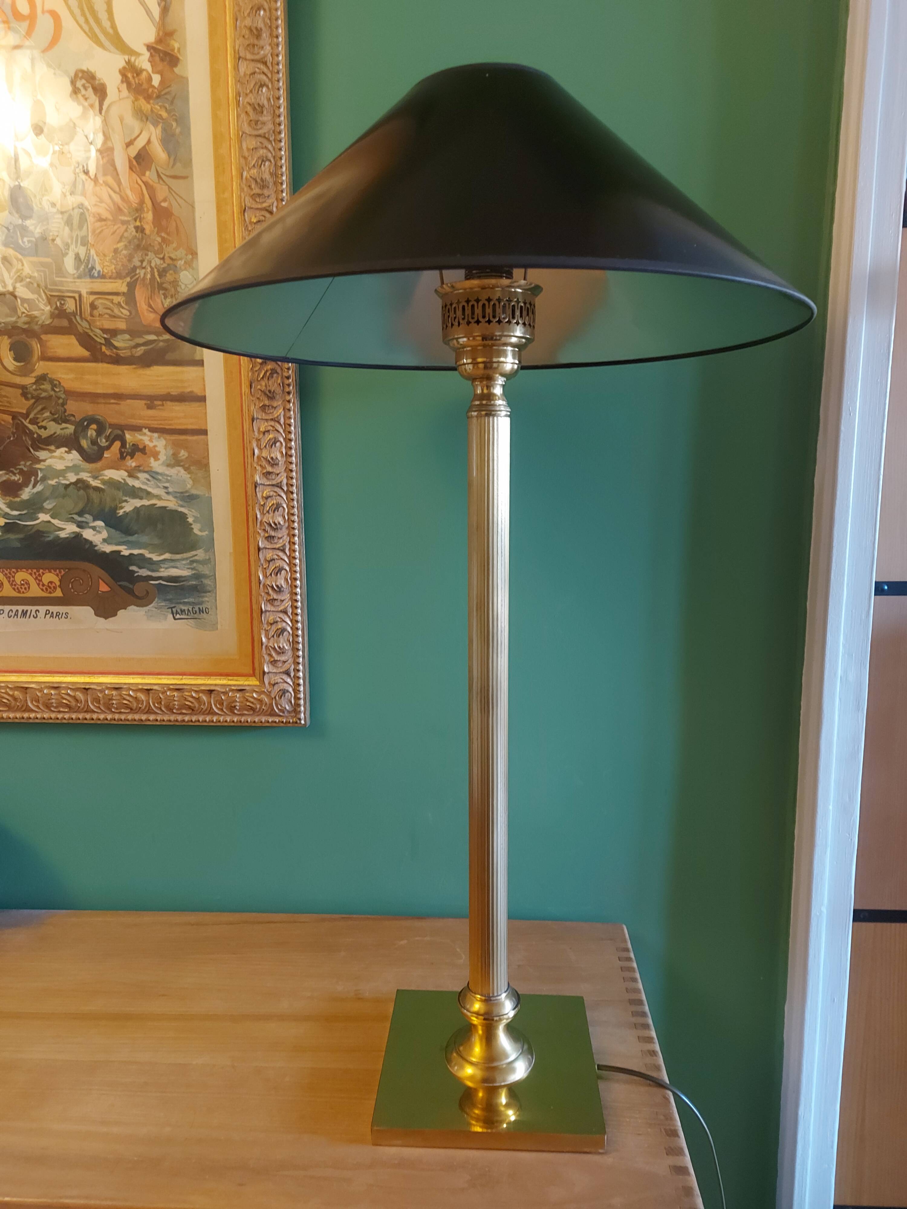 Large golden brass lamp neo classic style