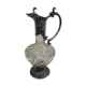 Glass and silver metal decanter around 1900