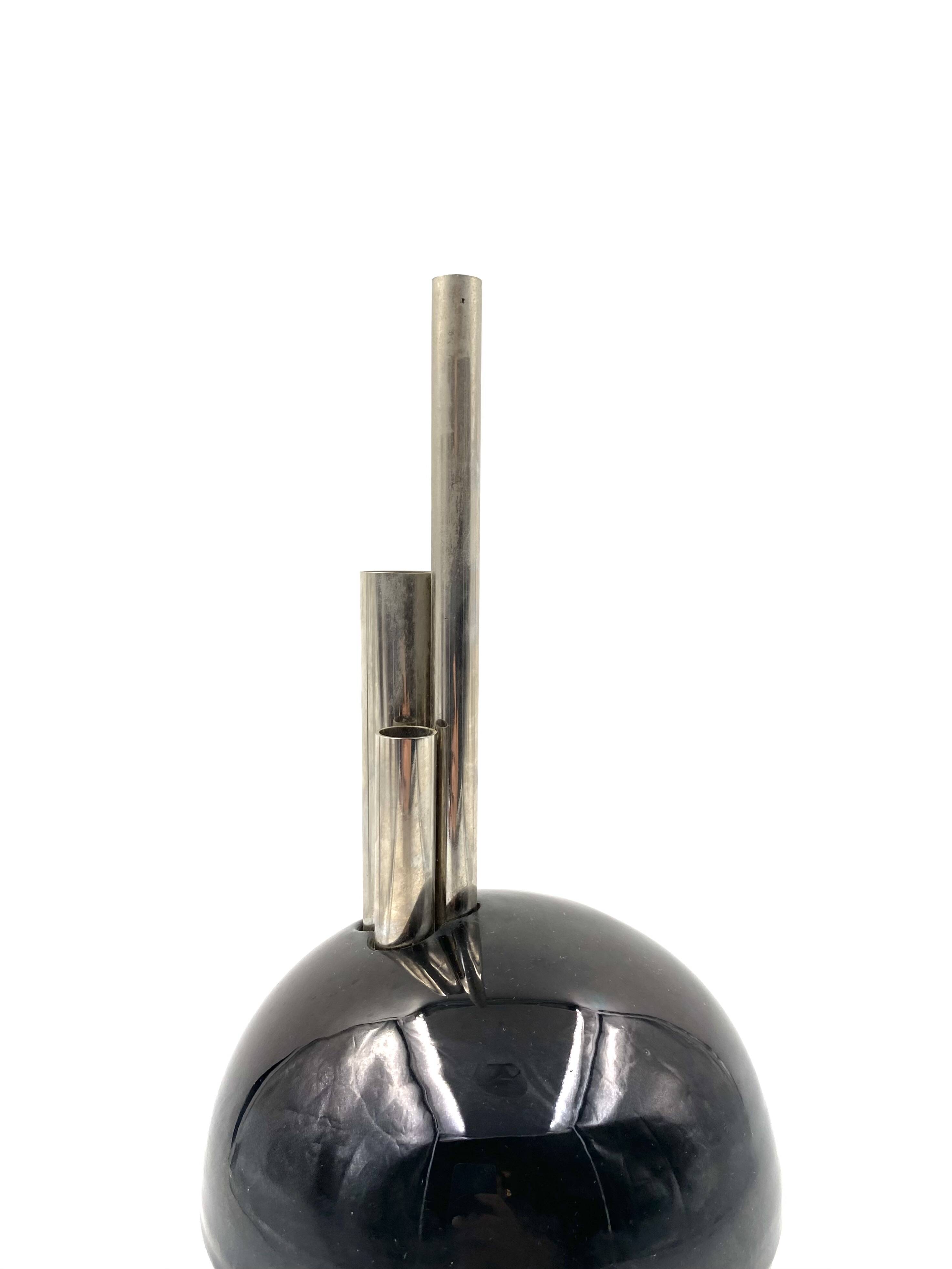 Mario Bertozzi, ceramic spherical vase, Marber Italy, 1970s