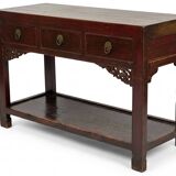 Old console with drawers, solid wood.