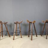 Mid century brutalist bar stools - set of 8, 1960s