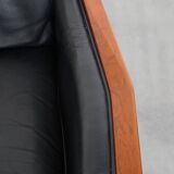 Fauteuil design Art Déco Schuitema de la série Decoforma en cuir noir