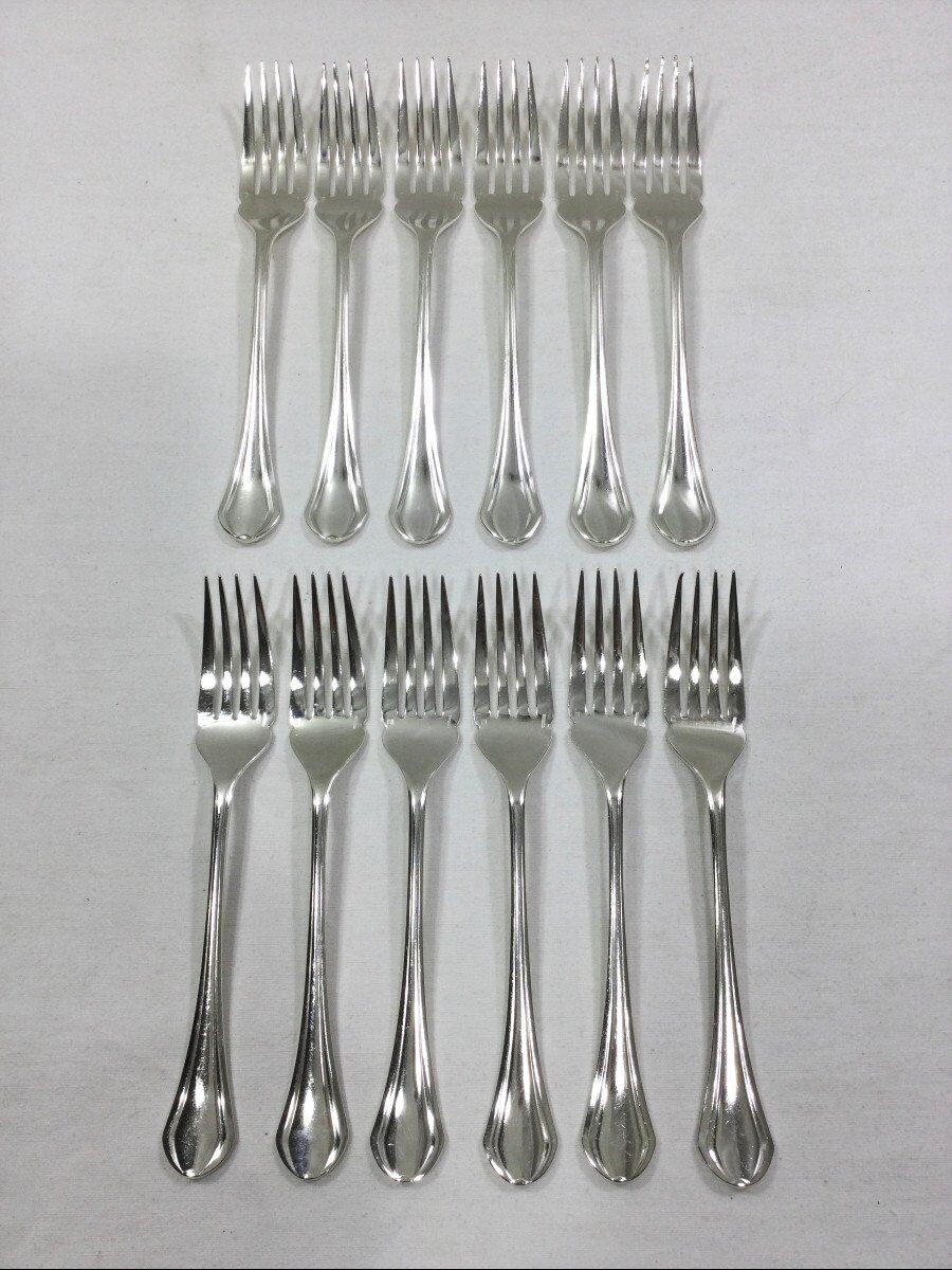 Christofle - 12 Springania Fish Forks
