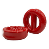 Décor en céramique des années 60 par Pareschi Laveno : ensemble cendrier et vase