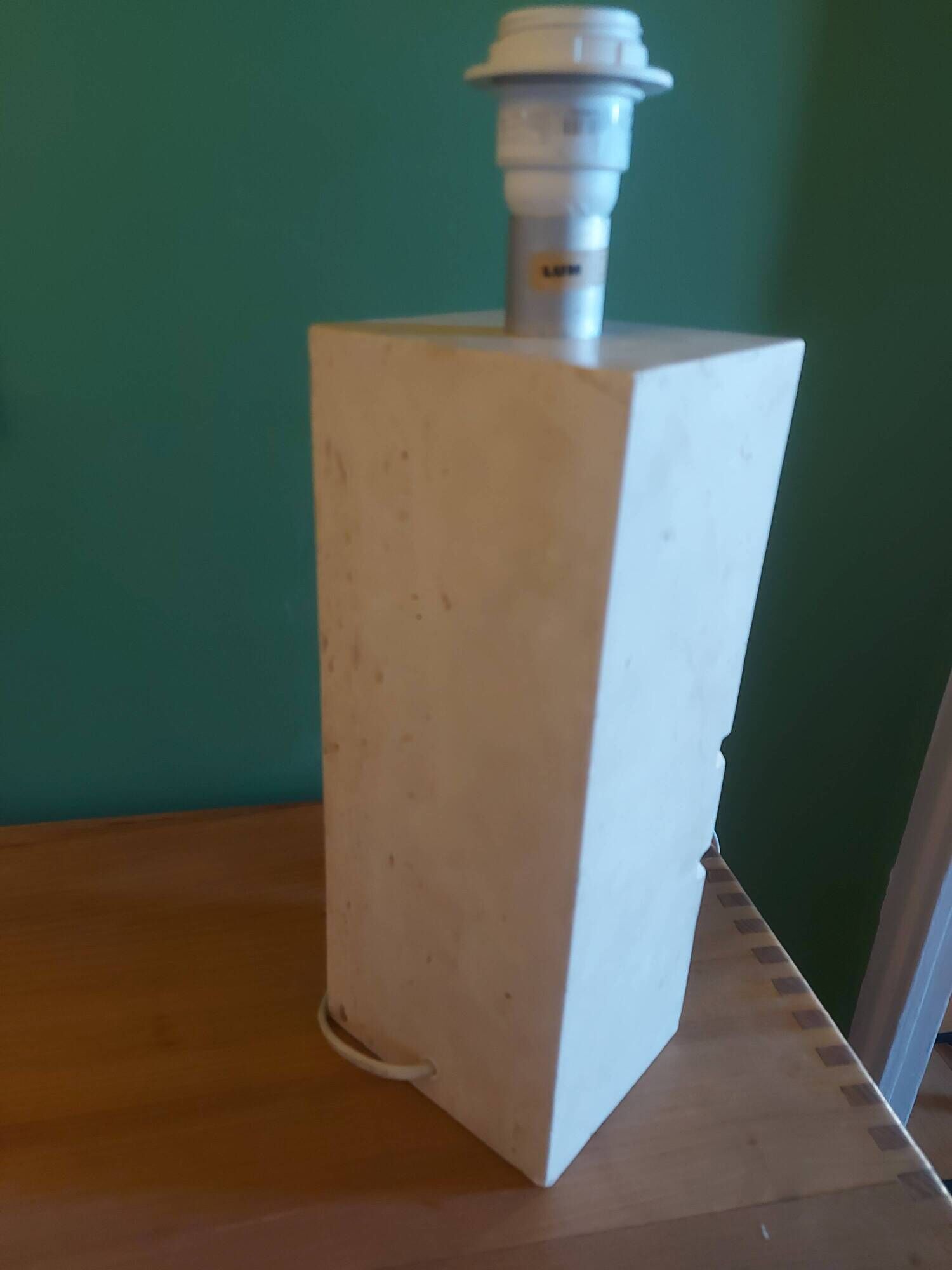 Travertine lamp foot with its original lampshade