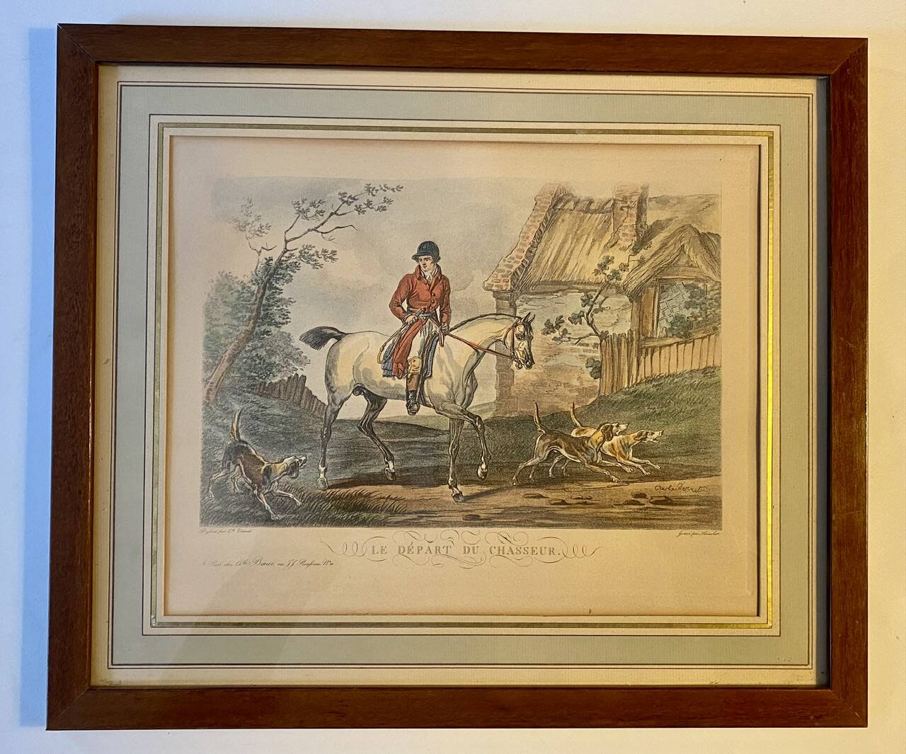Old engraving, The Hunter after Carle Vernet 20th century