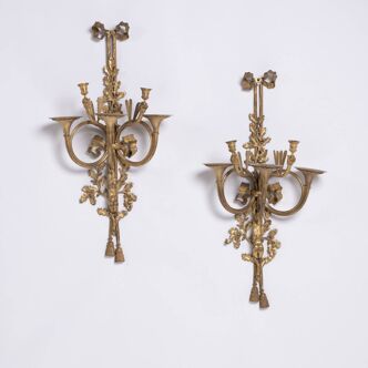 Pair of large Claude Galle wall lights for the Petit Trianon at Versailles