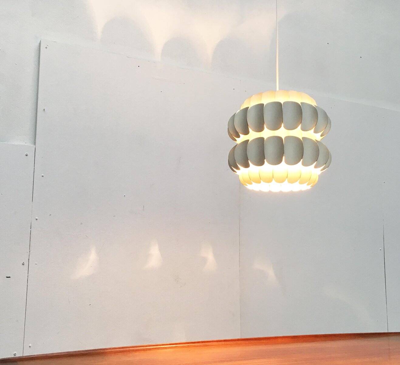 White metal pendant lamp from the mid-century by H. Zender for Temde.