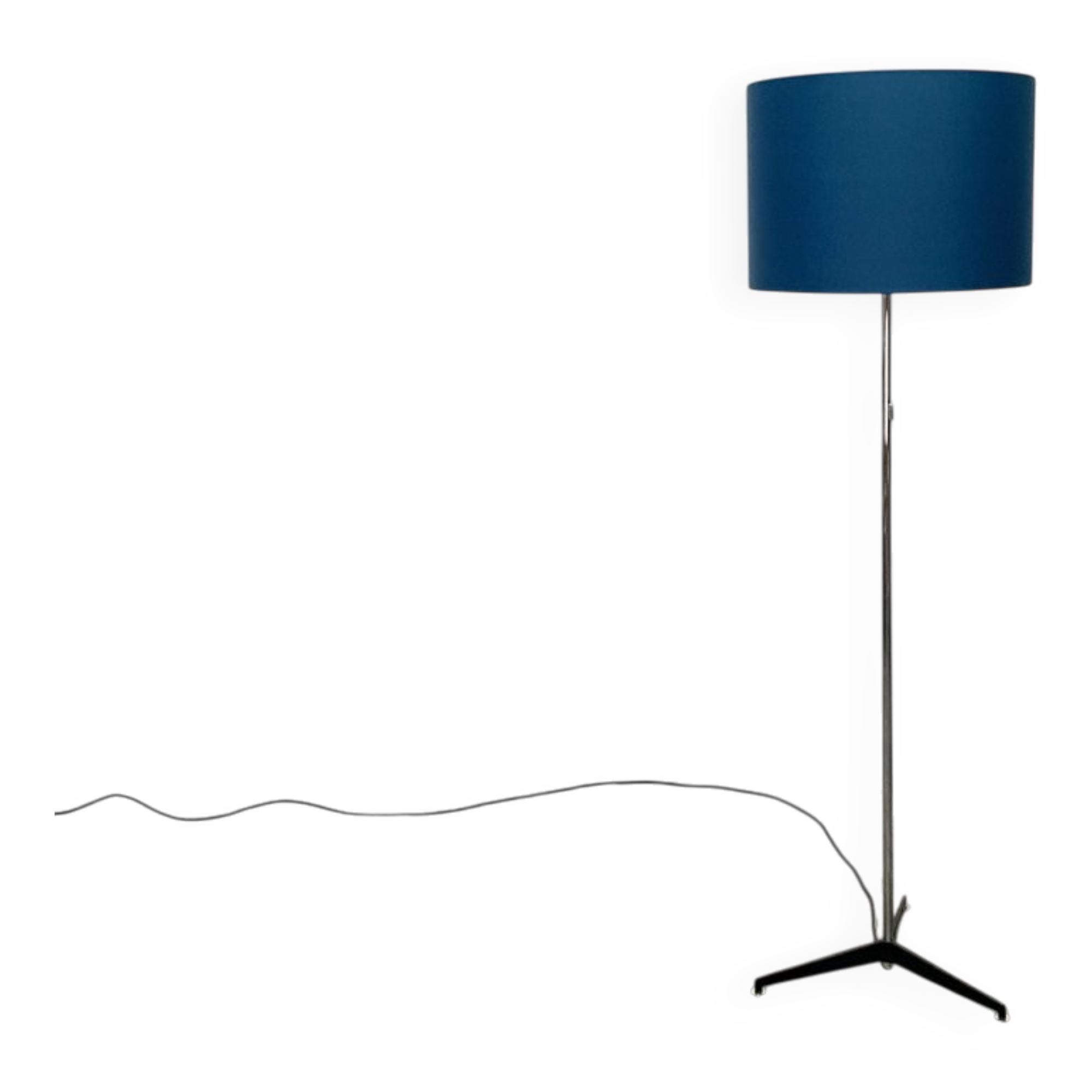 Blue tripod floor lamp from the mid-century German space age by Staff Leuchten, 1960s.
