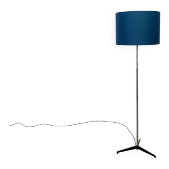 Blue tripod floor lamp from the mid-century German space age by Staff Leuchten, 1960s.