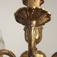 French Vintage Mid Century Bronze 5 Light Traditional Style Chandelier