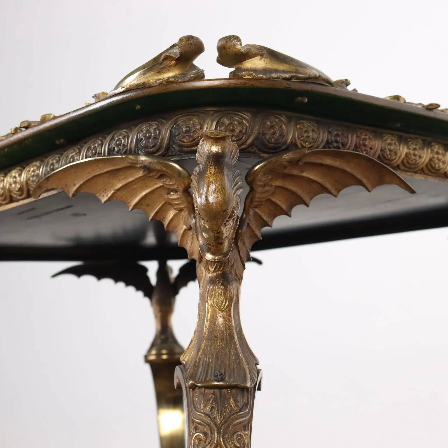 Table basse ancienne Middle Victorian en bronze et papier mâché, Angleterre, XIX Century