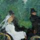 Peinture moderne suédoise 1973 huile sur panneau Ove Olson (1903-1975)