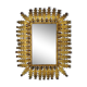 Old rectangular oak leaf mirror in gilded metal Spain 60 70