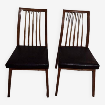 Designer chairs wood and imitation leather