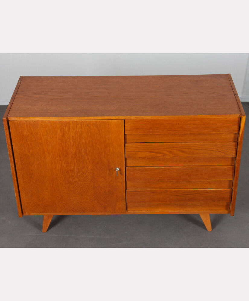 Vintage oak chest of drawers by Jiri Jiroutek, model U-458, 1960