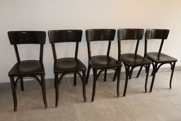 5 chairs BAUMANN N°29 brown