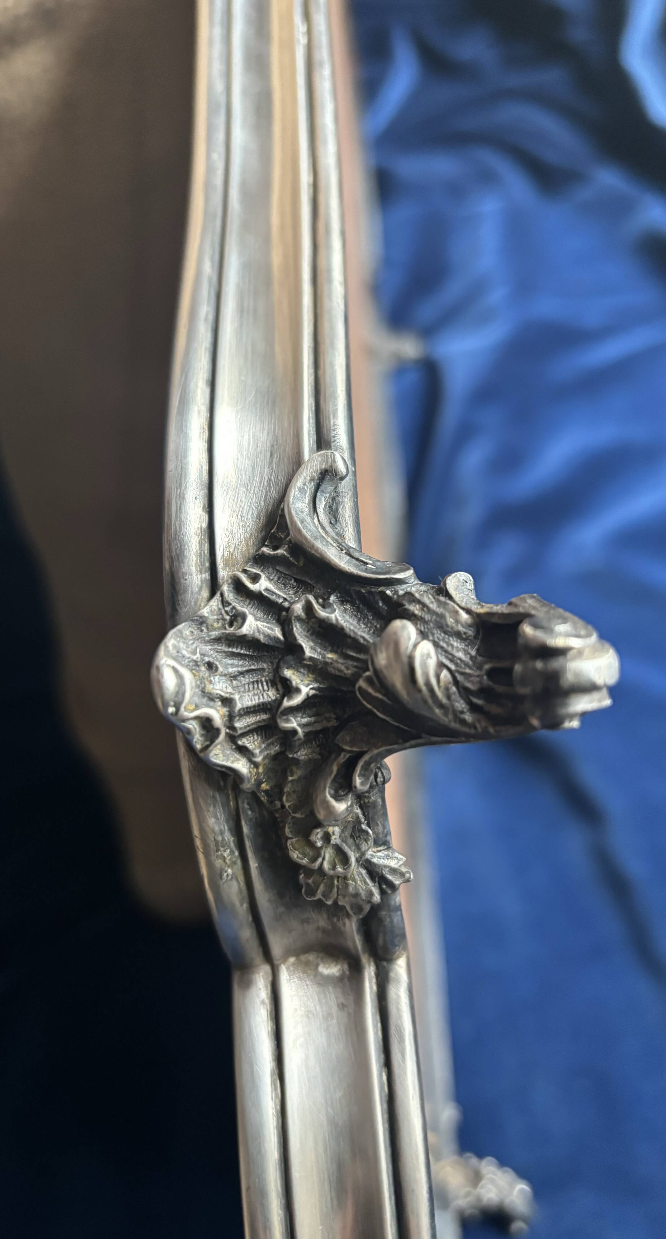 19th century mirror and silver table centrepiece