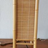 For sale table lamp entirely handcrafted in bamboo from the 90s