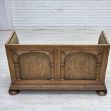 1950s, Danish 2-seater sofa, green furniture wool, oak wood.