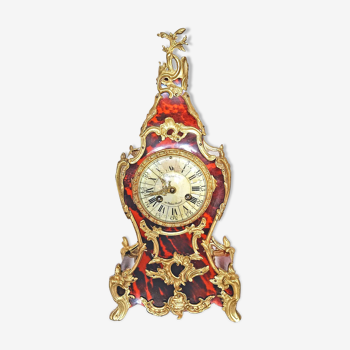 Gilt Bronze Tortoiseshell Cartel Clock Signed Planchon At the Palais Royal