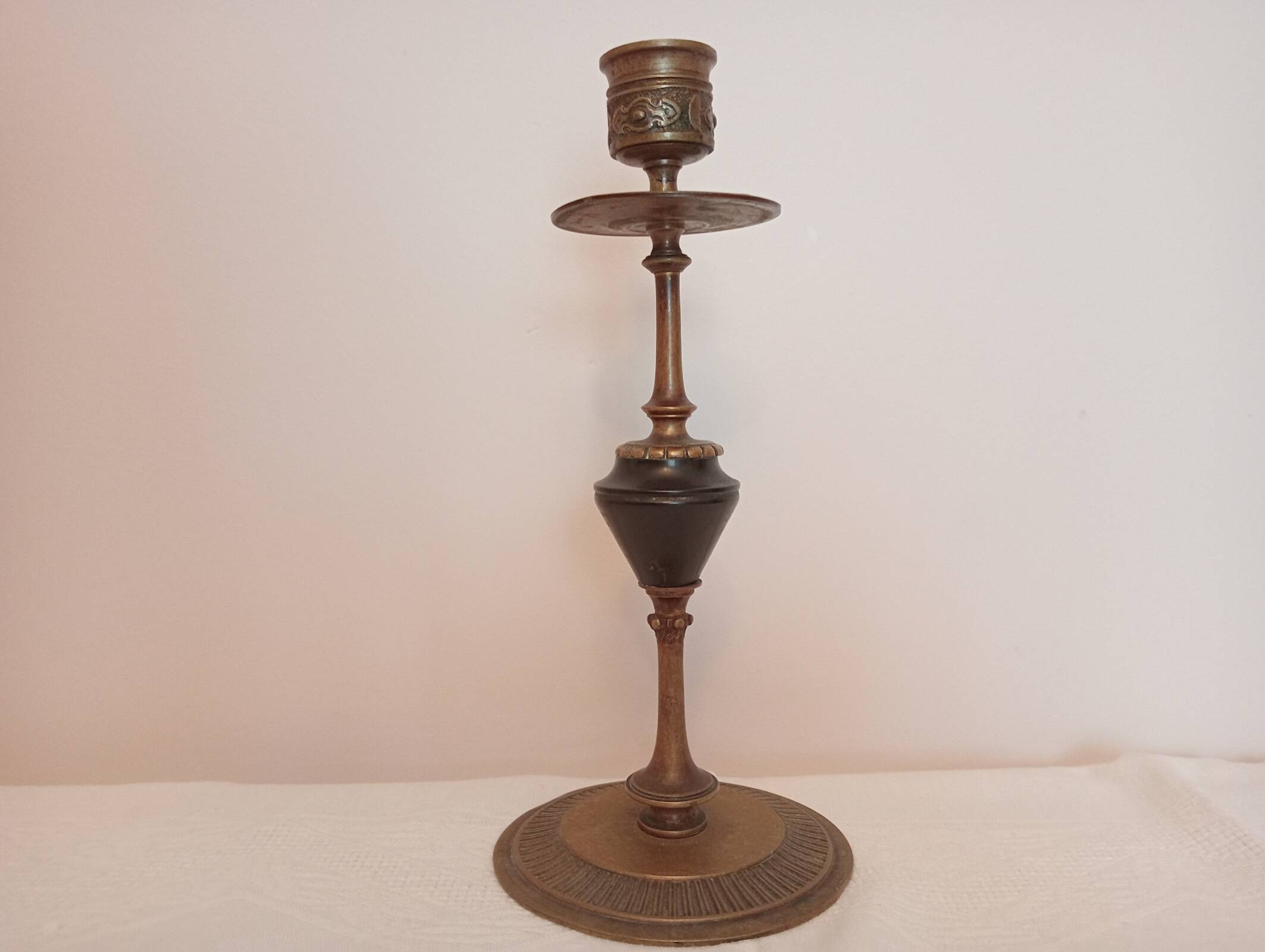 Antique bronze candlestick