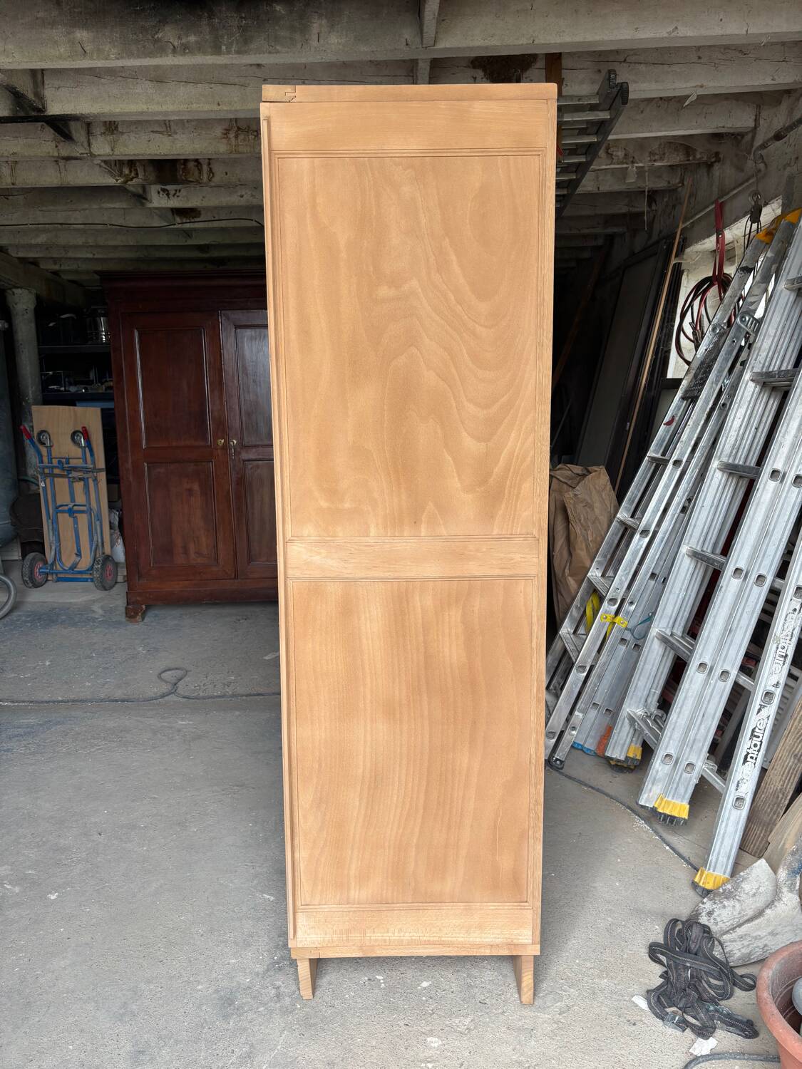 Parisian Art Deco wardrobe in natural wood