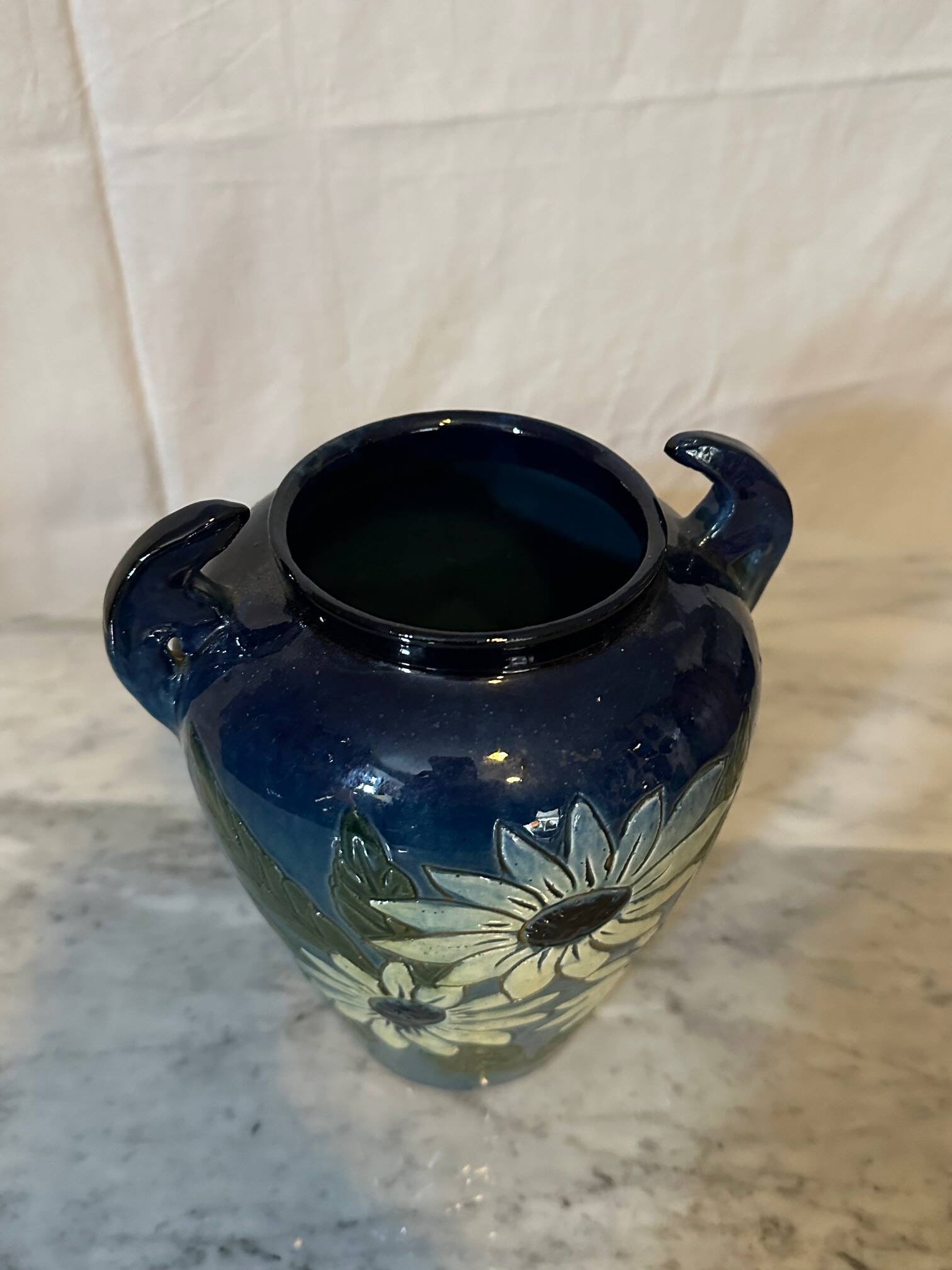 Glazed terracotta vase