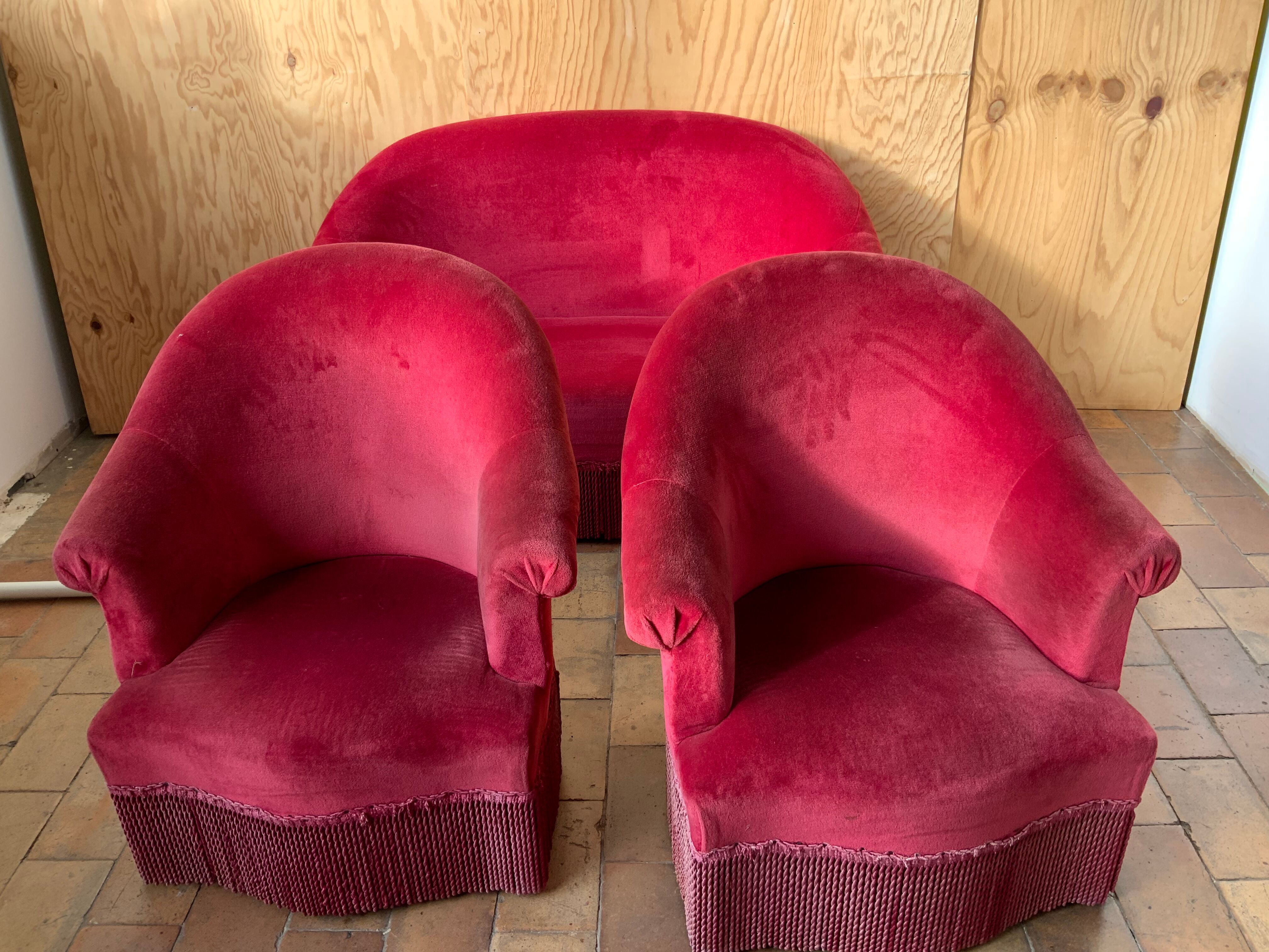 Pair of toad armchairs