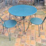 Wrought iron garden furniture , 1 table , 4 chairs