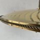 Large UFO design ceiling light in brass and printed glass, 1950s, Italy.