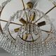 Old brass chandelier and crystal grapevines