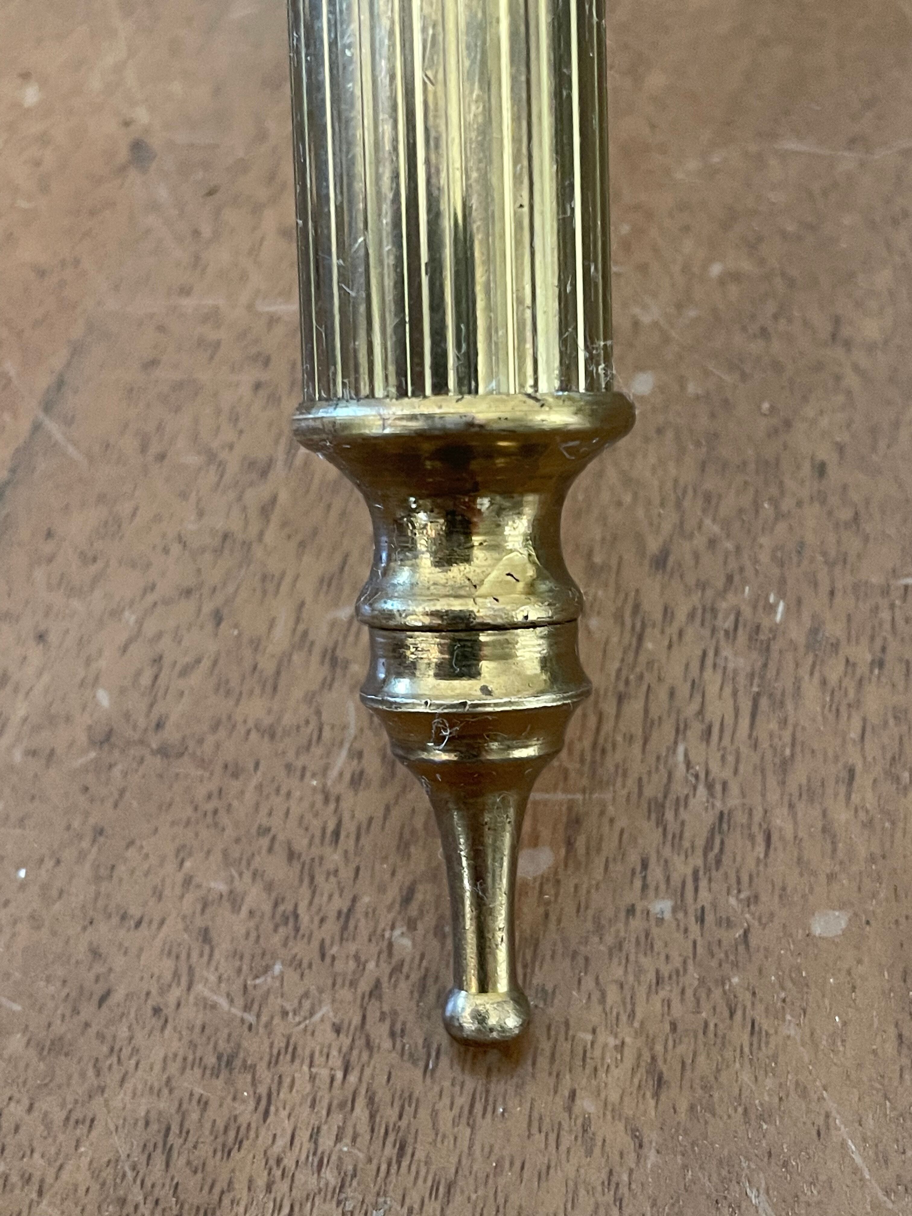 Brass and opaline torchiere appliques