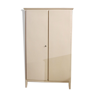 Restored parisian ivory, emerald green cabinet