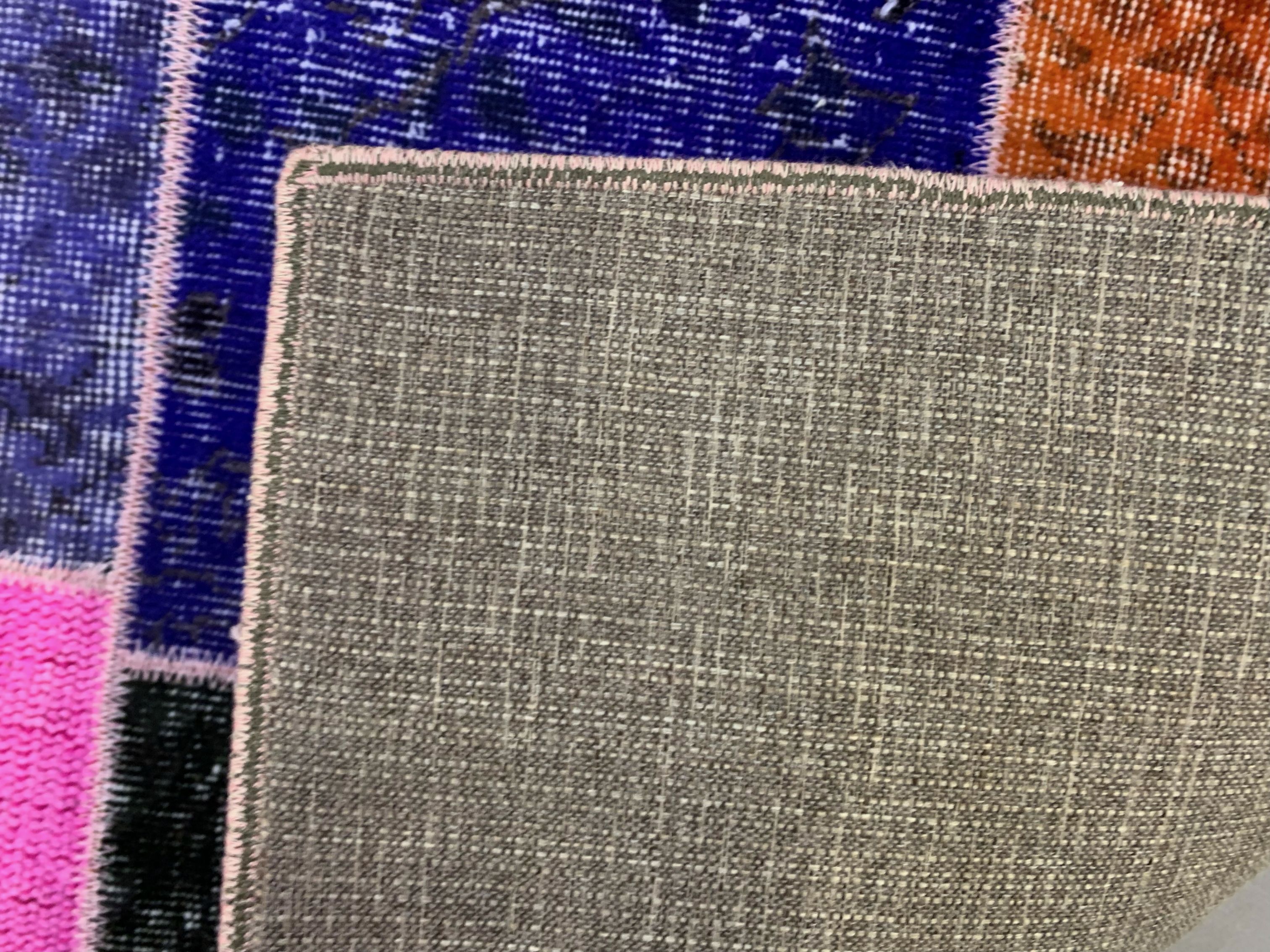 Distressed vintage turkish patchwork rug 150x100 cm wool medium