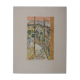 Guy BARDONE: Window open to the garden, signed original lithograph.