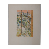 Guy BARDONE: Window open to the garden, signed original lithograph.