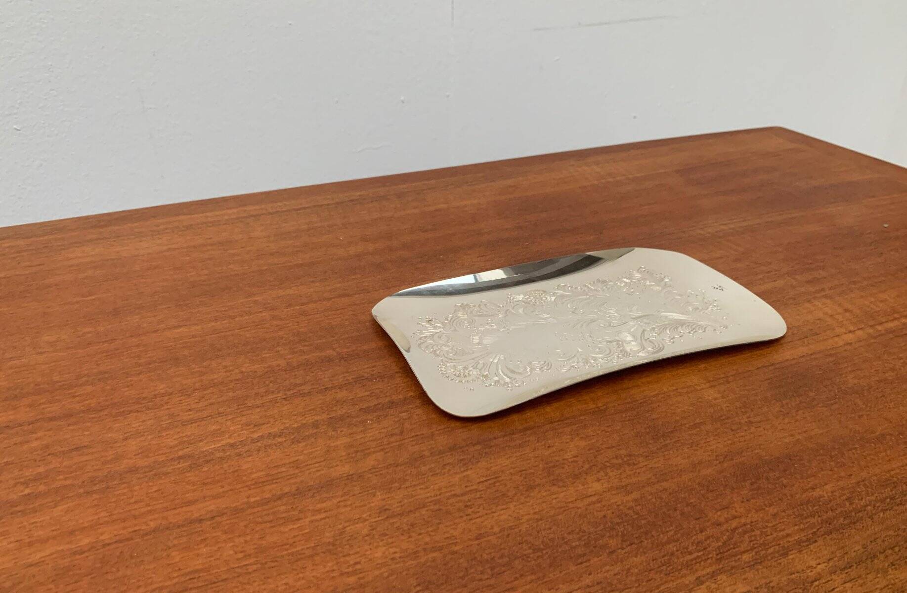 Vintage German floral metal plate by WMF